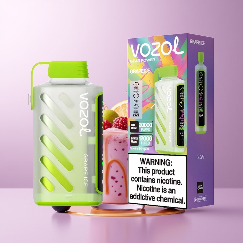 VOZOL Gear Power 20000 puffs Dual Mesh Coil Full Screen Display Uva Gelo