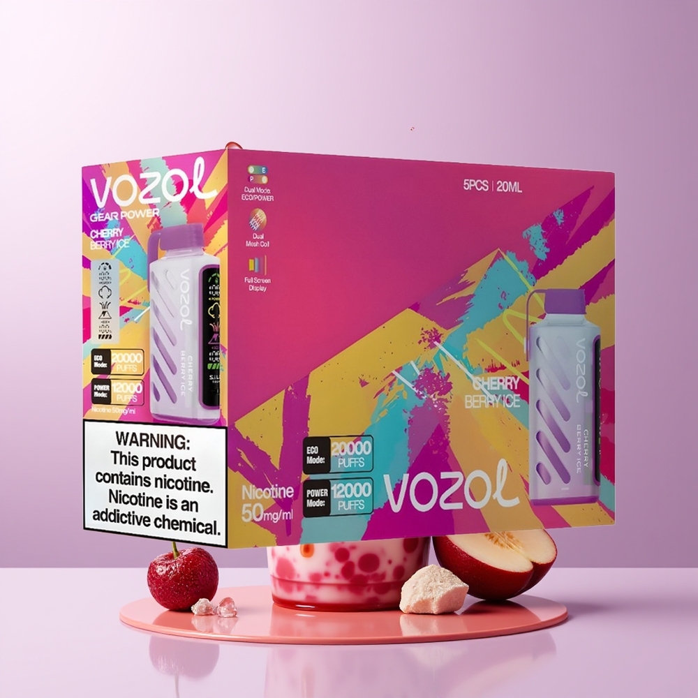 VOZOL Gear Power 20000 puffs Dual Mesh Tela Cheia Cereja Berry Gelo