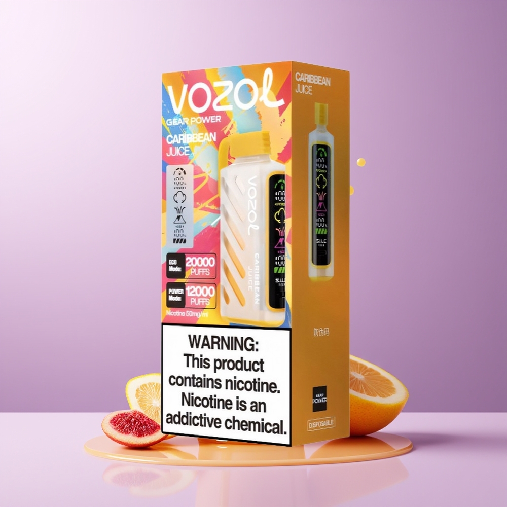 VOZOL Gear Power 20000 puffs SiLC Tech Dual Mesh Coil Suco Caribenho