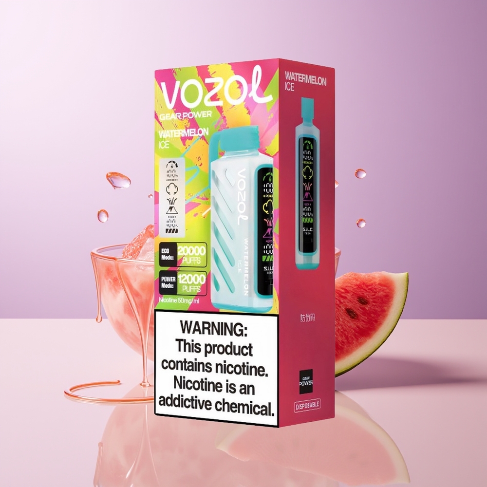 VOZOL Gear Power 20000 puffs Tela Cheia Melancia Gelada