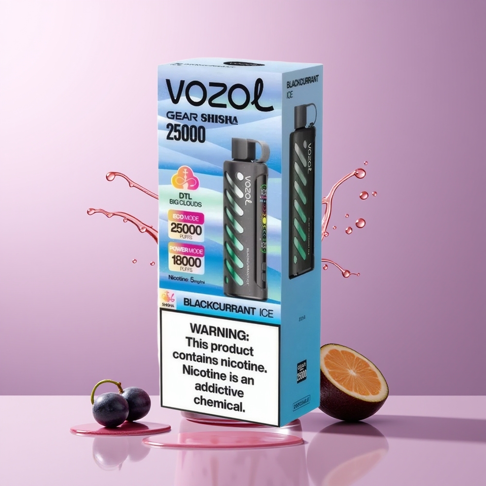 VOZOL Gear Shisha 25000 puffs Dual Mesh Groselha Negra Gelo