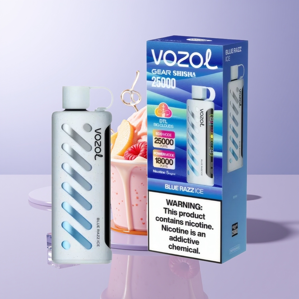 VOZOL Gear Shisha 25000 puffs Dual Mesh Modes Mirtilo Gelo de Framboesa