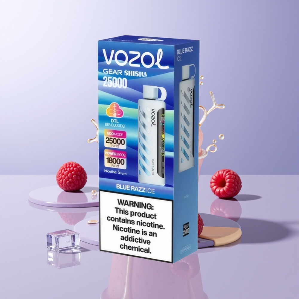 VOZOL Gear Shisha 25000 puffs Dual Mesh Modes Mirtilo Gelo de Framboesa