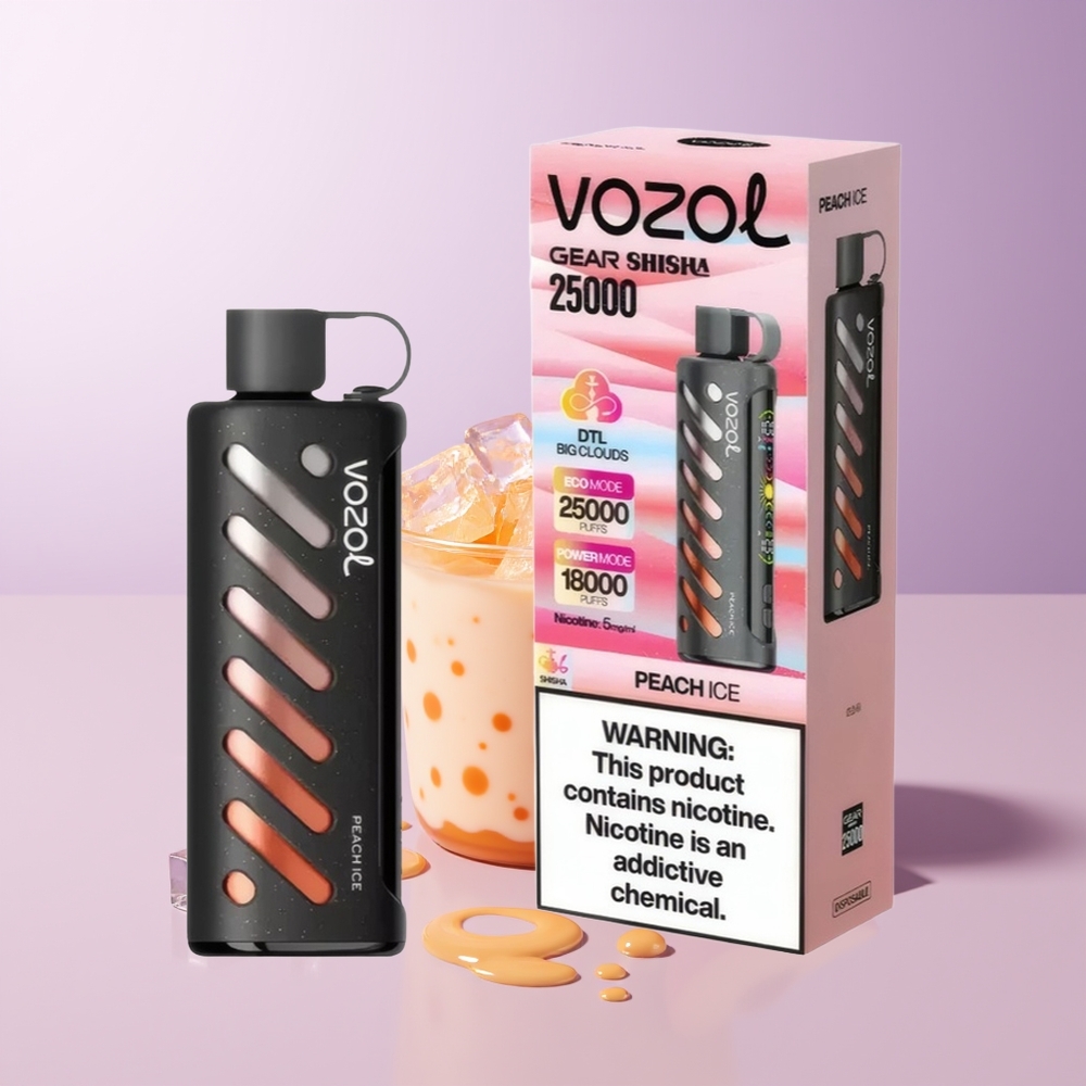 VOZOL Gear Shisha 25000 puffs Dual Mesh Pêssego Gelo