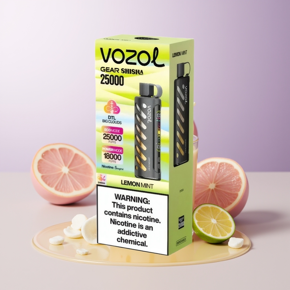 VOZOL Gear Shisha 25000 puffs SiLC Tech Limão Hortelã