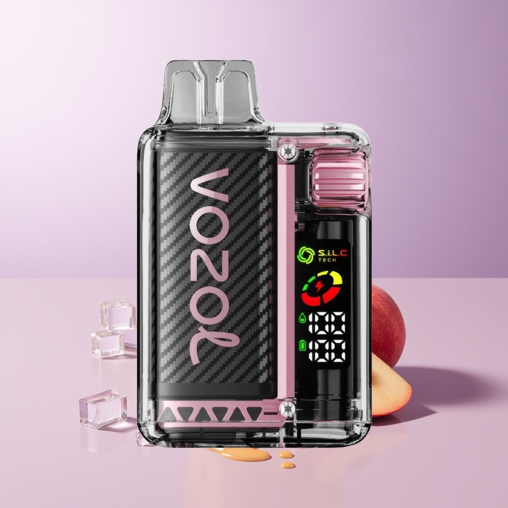 VOZOL Vista 20000 puffs Tela OLED Pêssego Gelo Recarregável