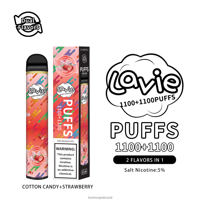 algodão doce/morango LAVIE BAR Switch 2.200 baforadas 6X422293 | Lavie Vape Review