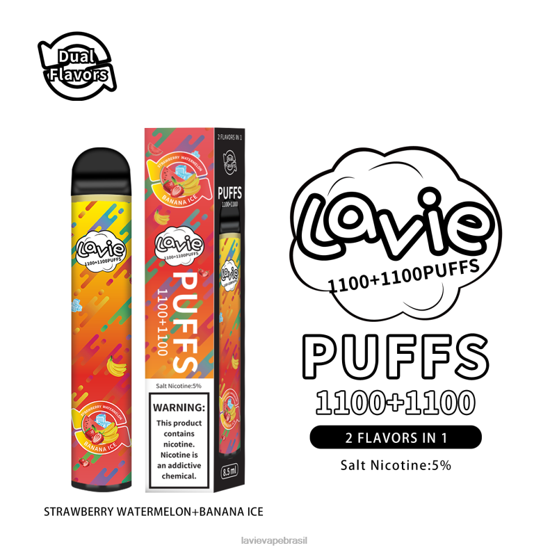 melancia de morango/gelo de banana LAVIE BAR Switch 2.200 baforadas 6X422295 | Lavie Vape Brasil