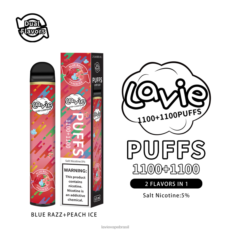 razz azul/gelo de pêssego LAVIE BAR Switch 2.200 baforadas 6X422298 | Lavie Vape Loja
