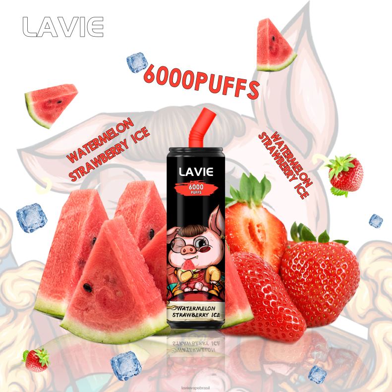 sorvete de melancia e morango LAVIE Coke BAR 6.000 baforadas 6X422267 | Lavie Vape Brasil