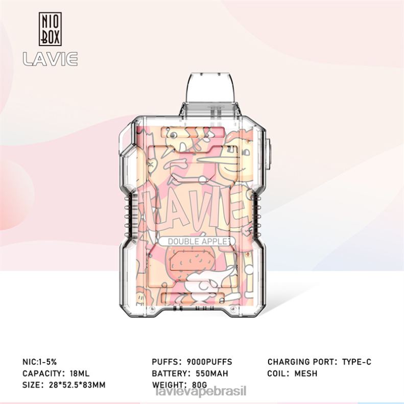maçã dupla LAVIE NIO BOX 9.000 baforadas 6X422195 | Lavie Vape Review